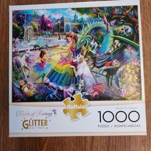 Buffalo 1000-Piece Puzzle - Dragon's Garden Glitter Edition